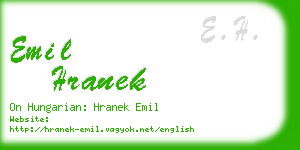 emil hranek business card